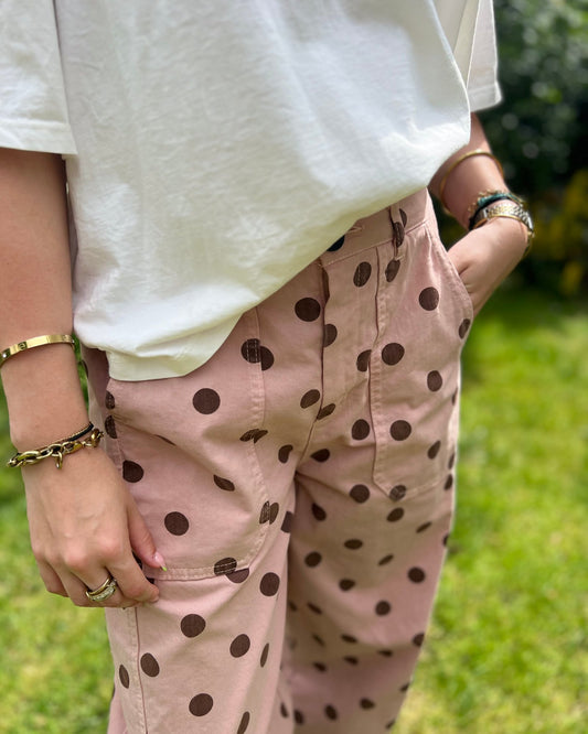 Balloon Dot Pants – Dusty Pink