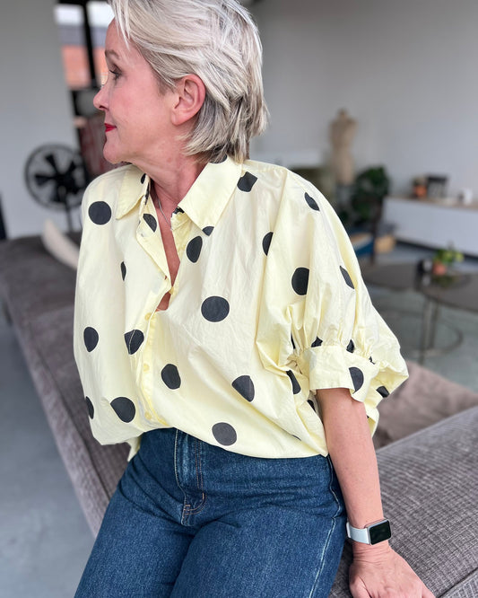 Oversized blouse dots