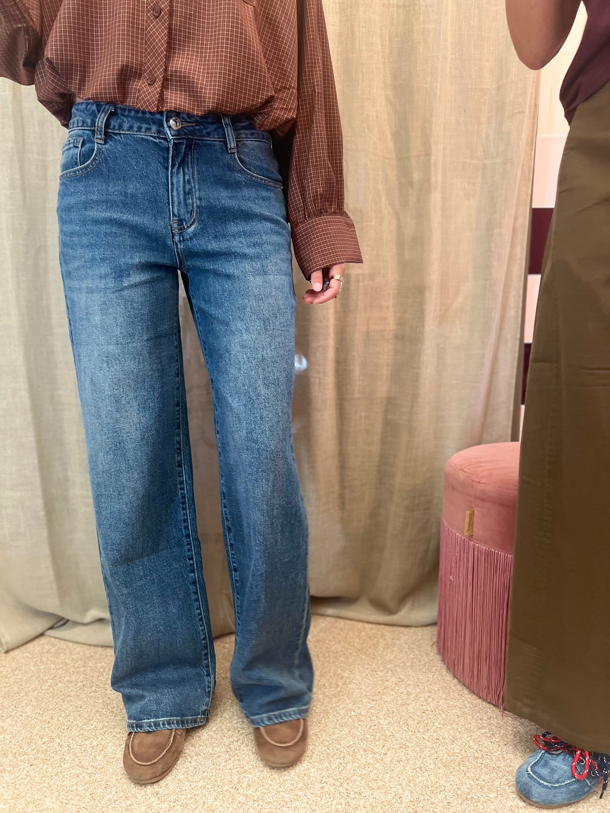 jeans lederen zakken