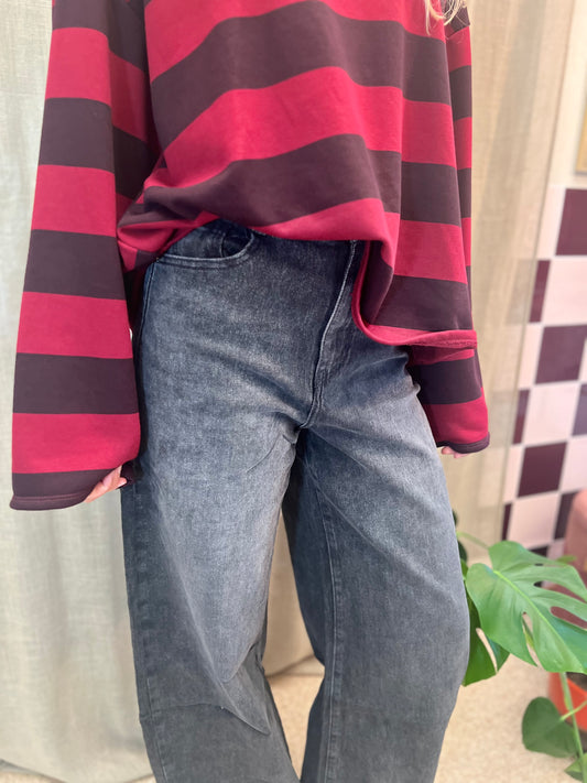 Jeans zwart-grijs balloon