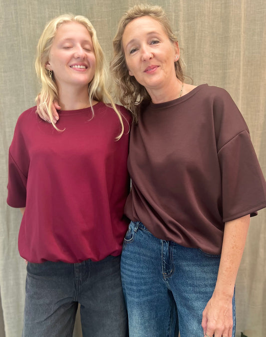 sweatshirt korte mouw balloonshape bordeaux