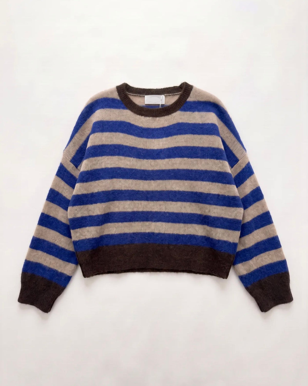 Baby Alpaca Striped Knit – Blue