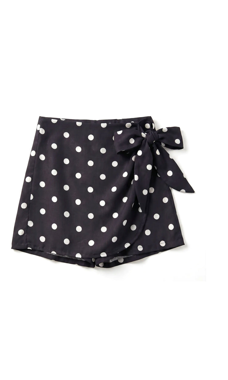 Katoenen printed skort dots