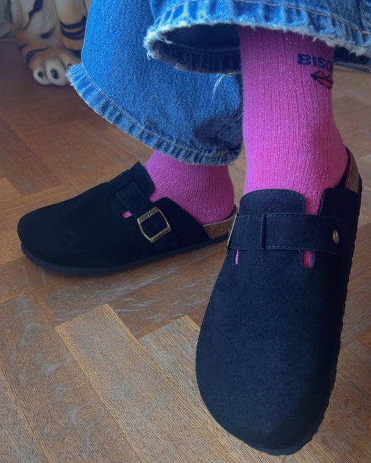 Zwarte clogs/mules