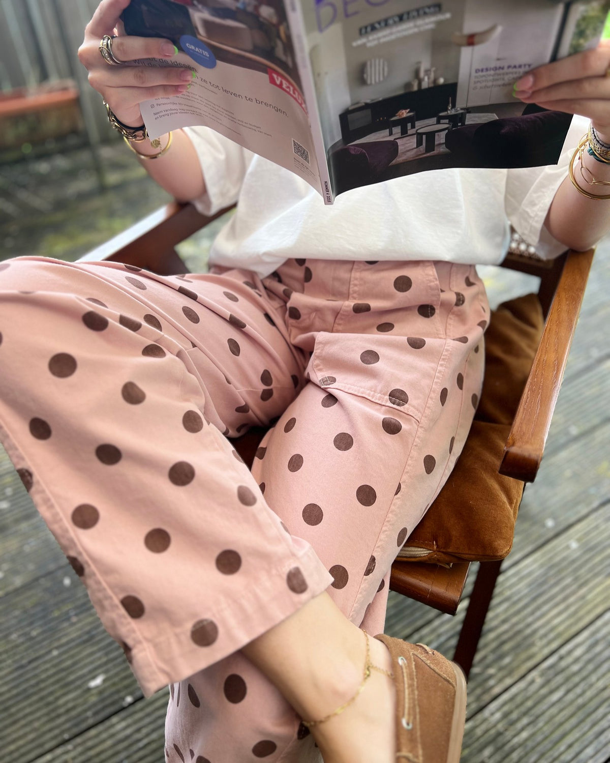 Balloon Dot Pants – Dusty Pink