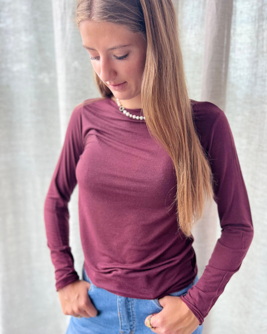 Cashmere Light Top – BORDEAUX