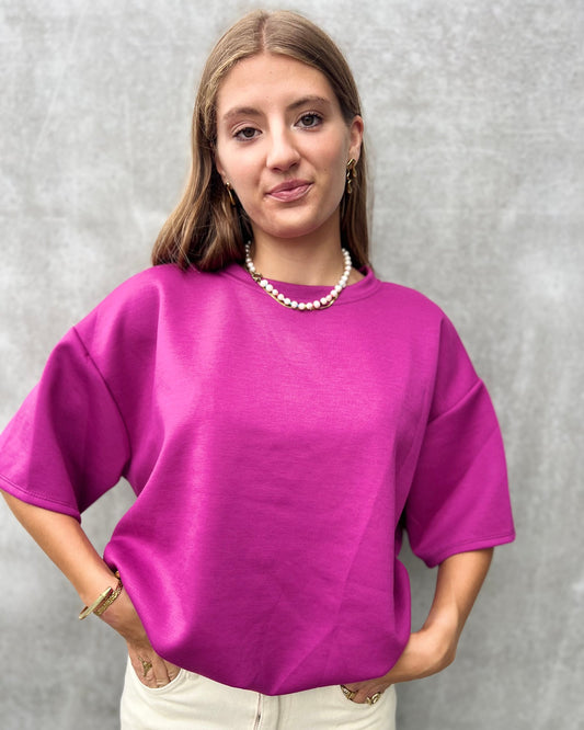 Ballon Top met Elastische Zoom – Fuchsia