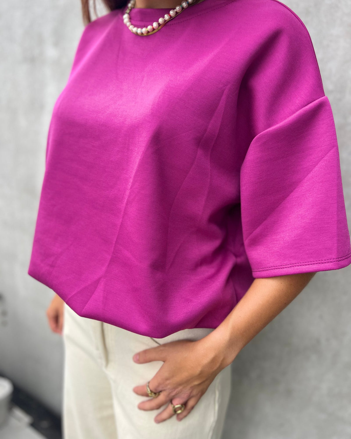 Ballon Top met Elastische Zoom – Fuchsia