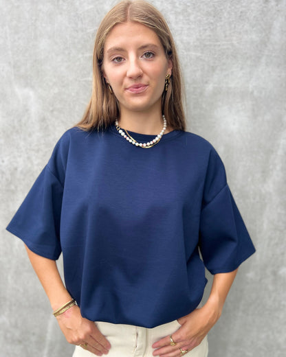 Ballon Top met Elastische Zoom – Navy