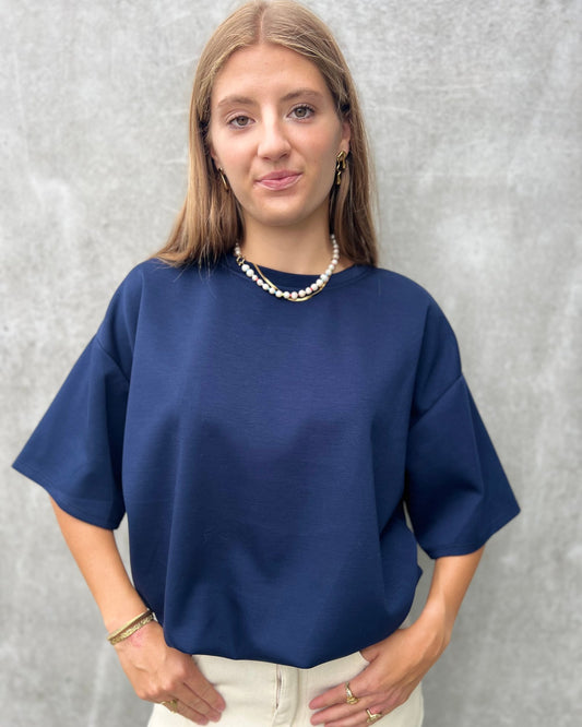 Ballon Top met Elastische Zoom – Navy