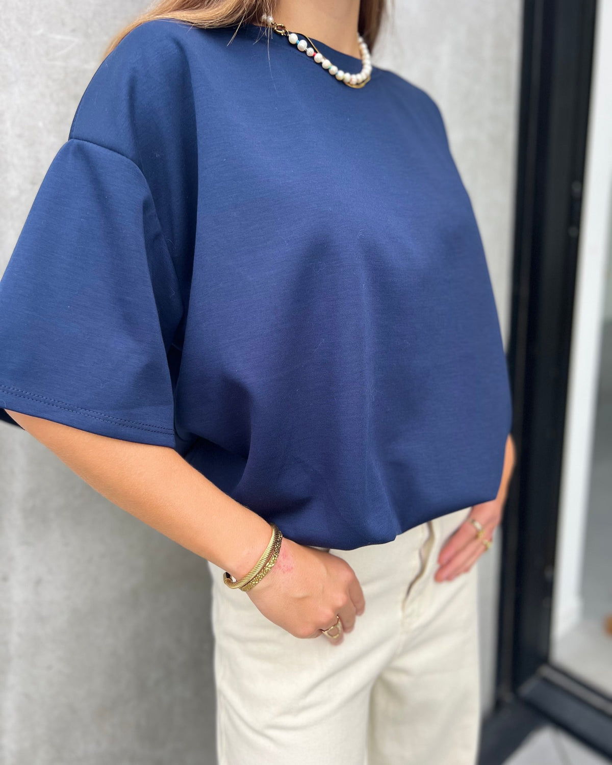 Ballon Top met Elastische Zoom – Navy