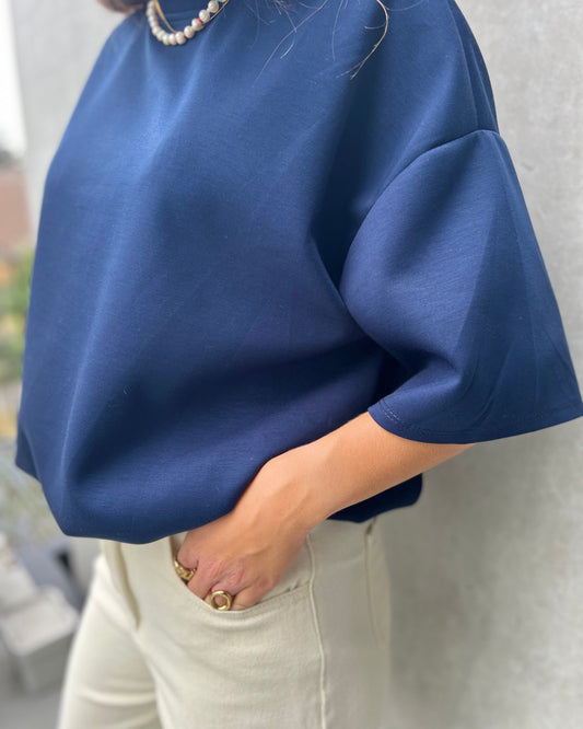 Ballon Top met Elastische Zoom – Navy