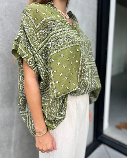 Bloesje bandana print khaki