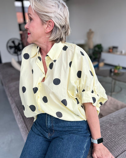 Oversized blouse dots