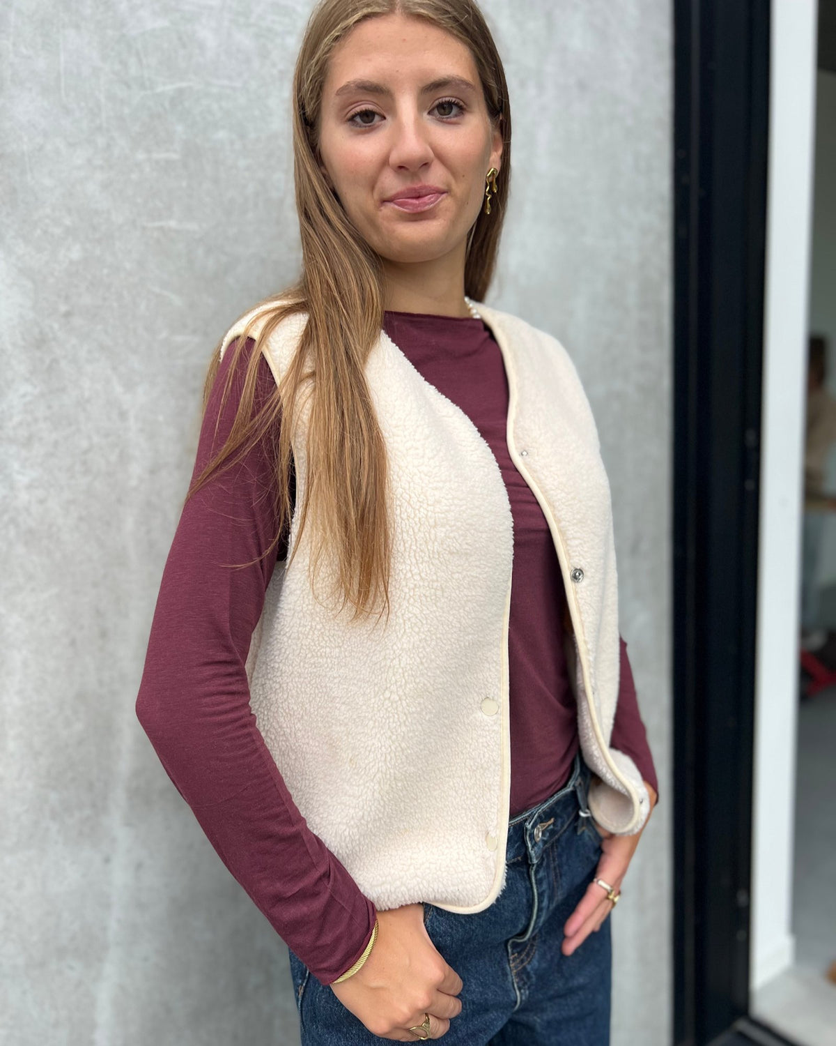 Super Soft Teddy Gilet – Cream