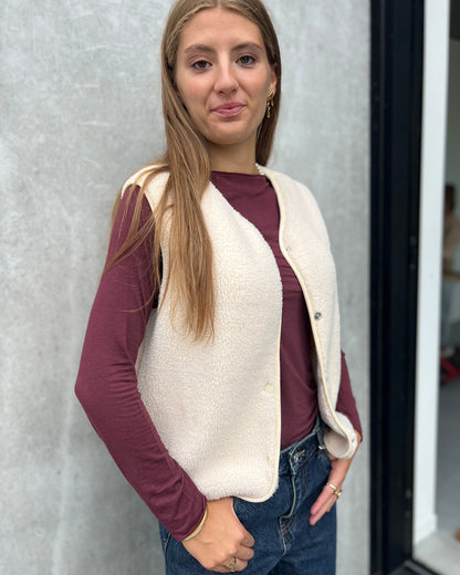 Super Soft Teddy Gilet – Cream