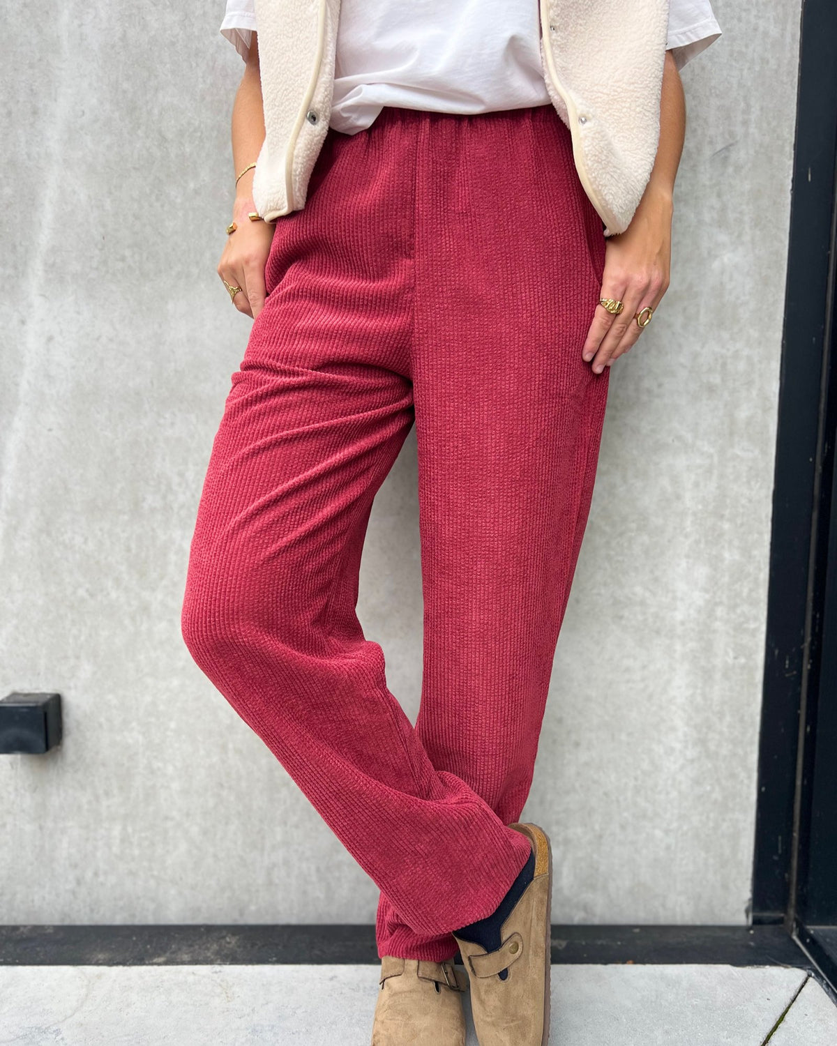 Rib broekje relaxed fit
