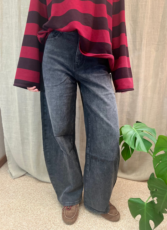 Jeans zwart-grijs balloon