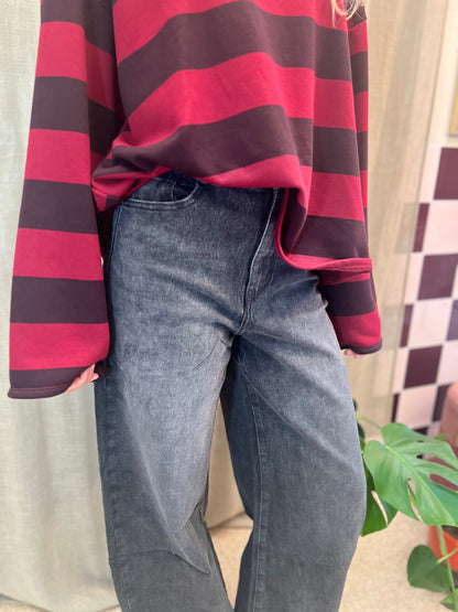 Jeans zwart-grijs balloon