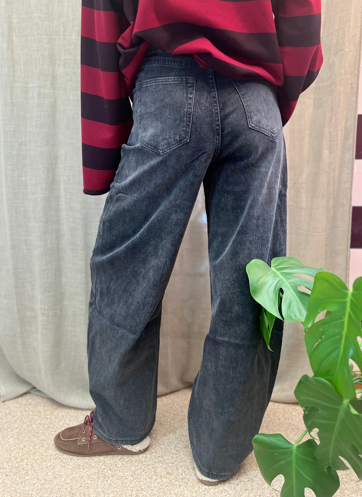 Jeans zwart-grijs balloon