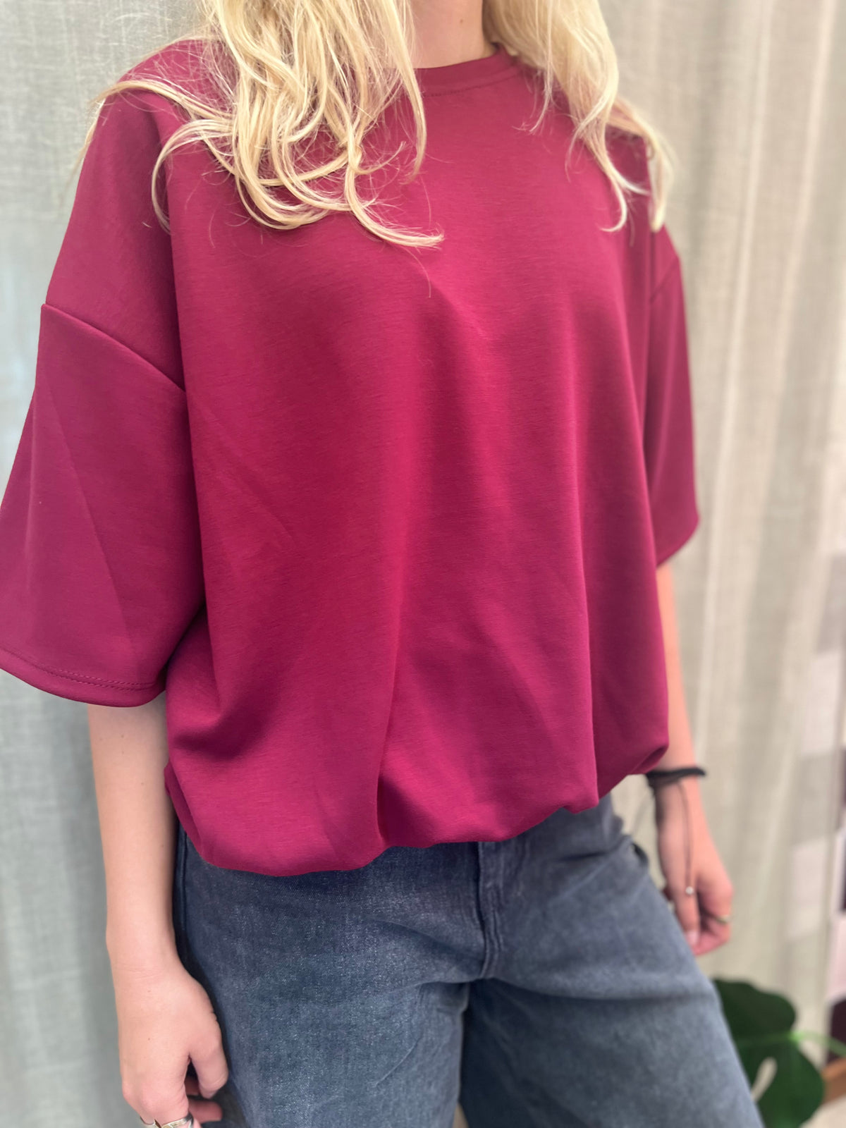 sweatshirt korte mouw balloonshape bordeaux