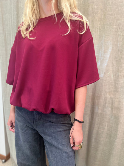 sweatshirt korte mouw balloonshape bordeaux