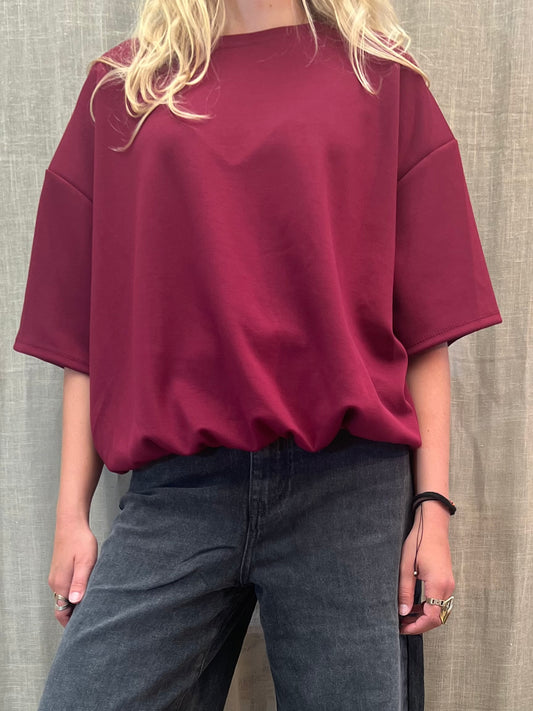 sweatshirt korte mouw balloonshape bordeaux