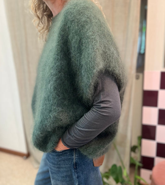 mohair trui oversized bottlegreen