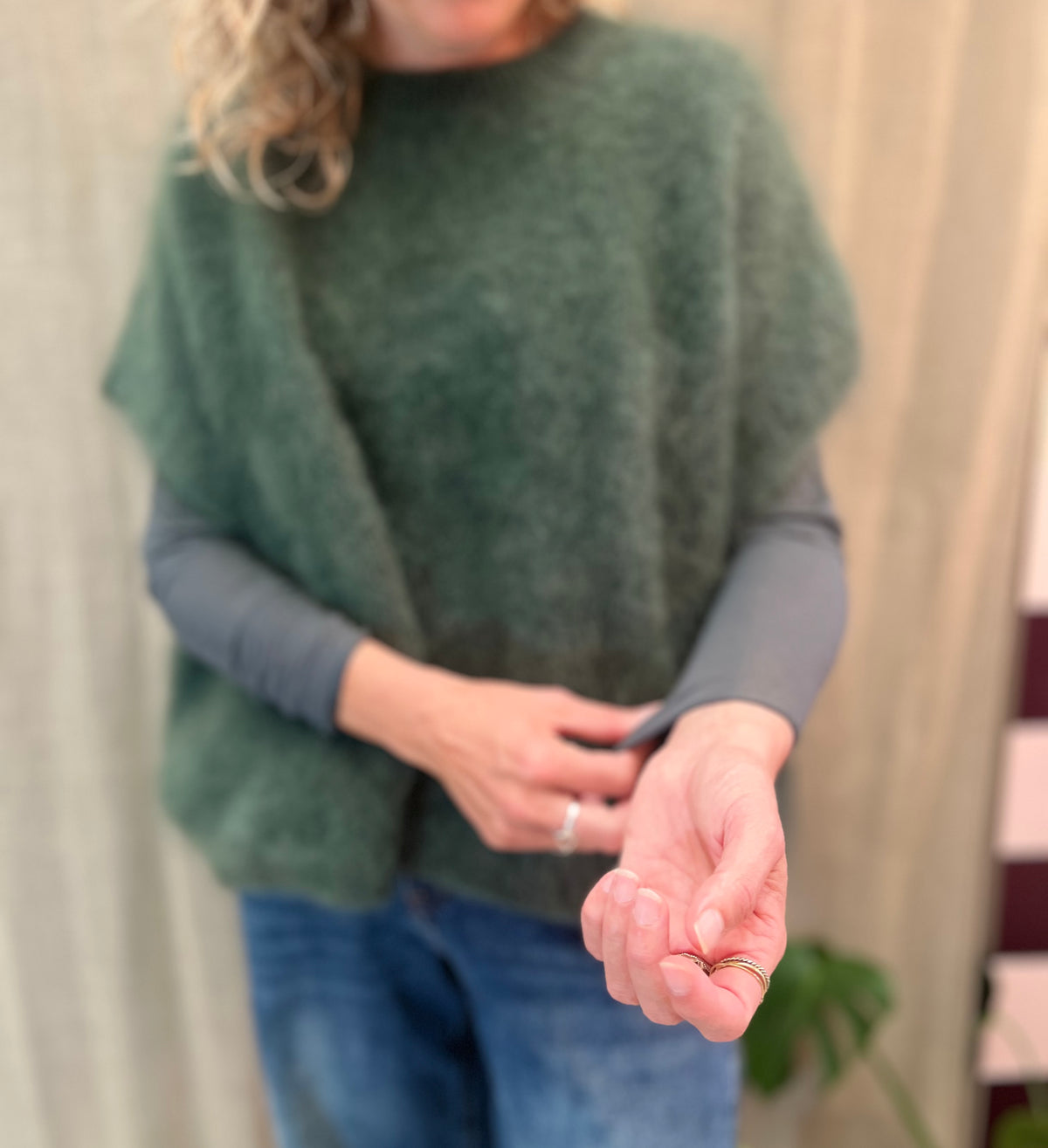 mohair trui oversized bottlegreen