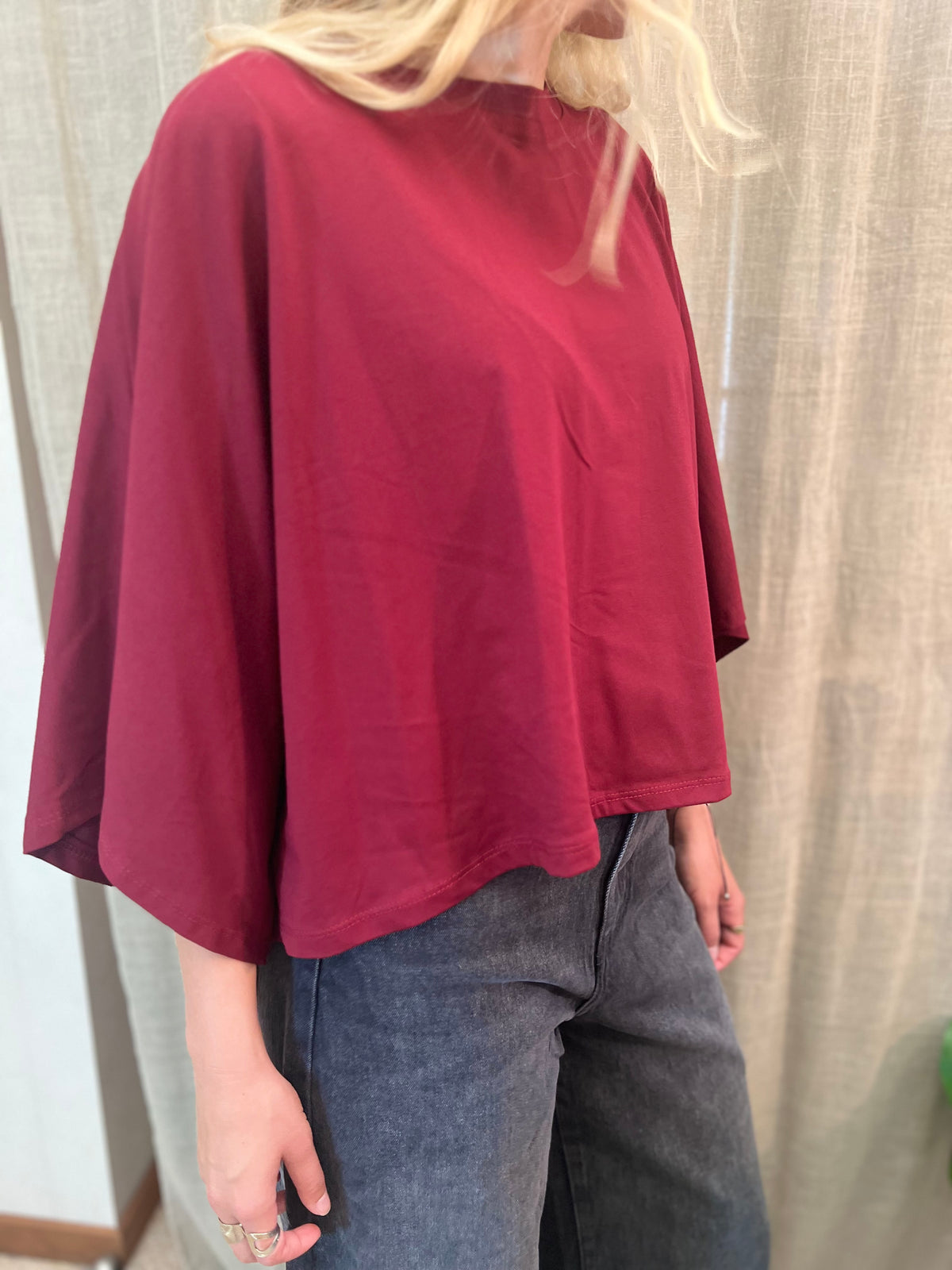 t-shirt bordeaux-batsleeves