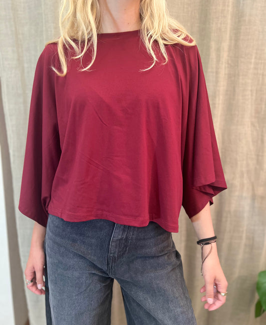 t-shirt bordeaux-batsleeves
