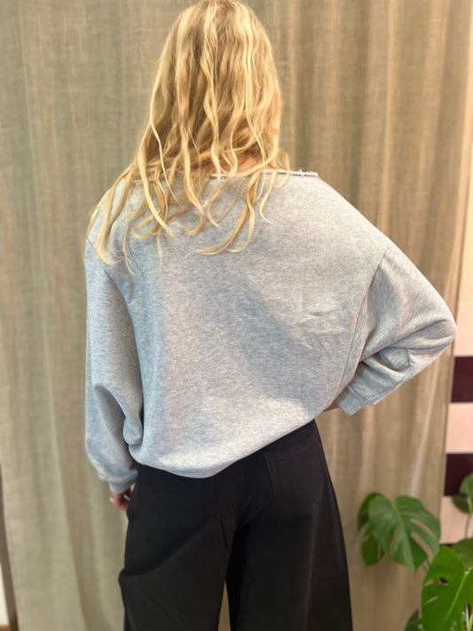 Sweatshirt wijde mouw-off shoulder