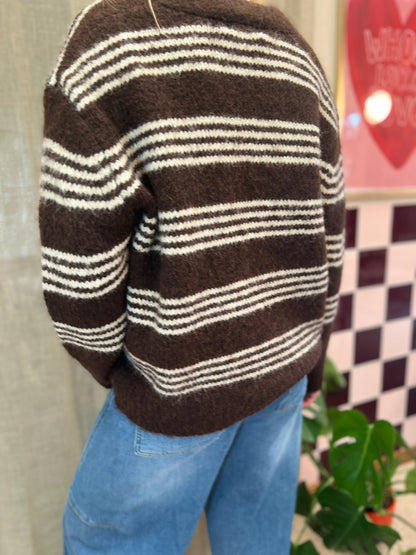 Bruine gilet streep