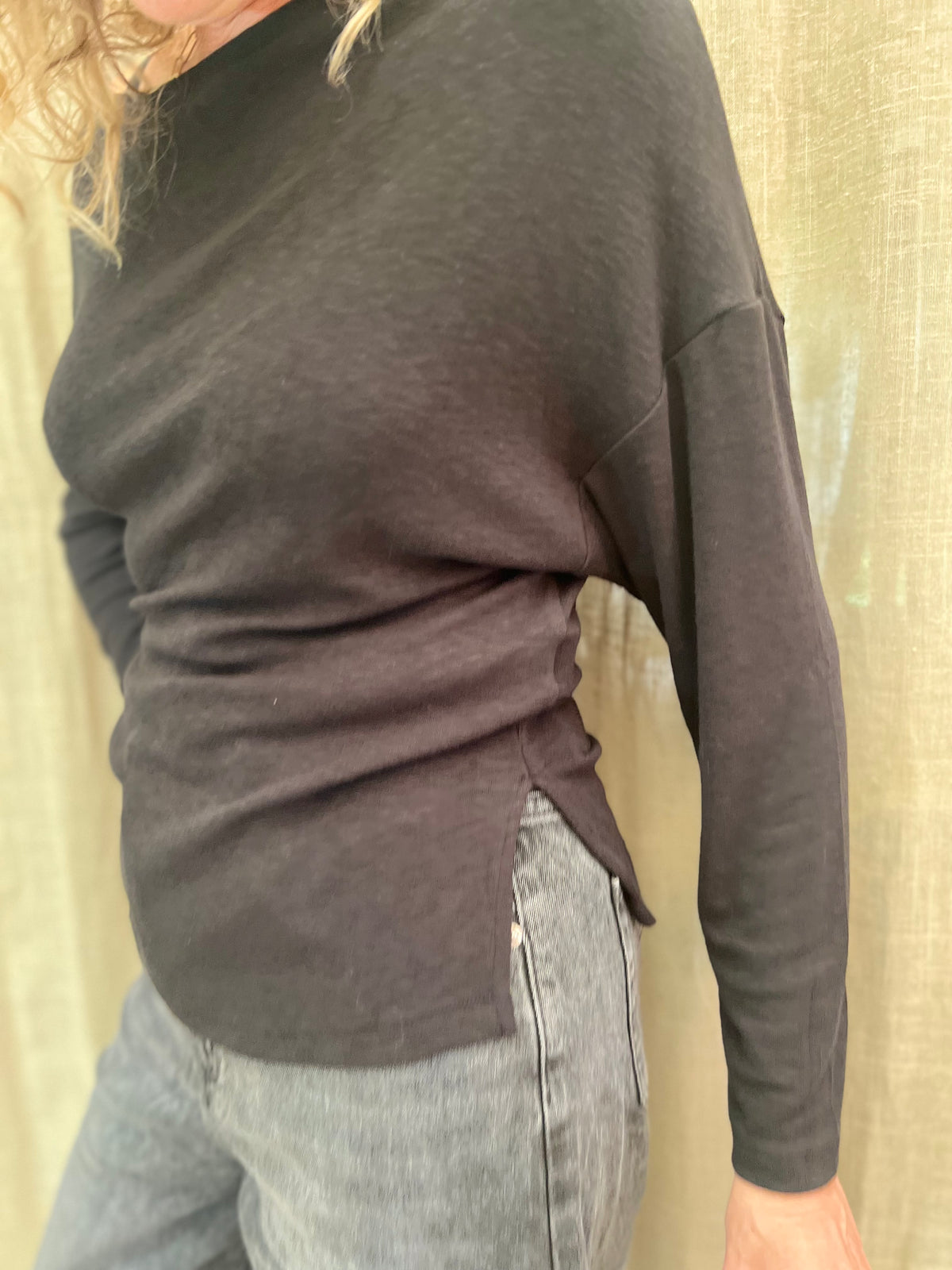 Zwart tshirt-boothals