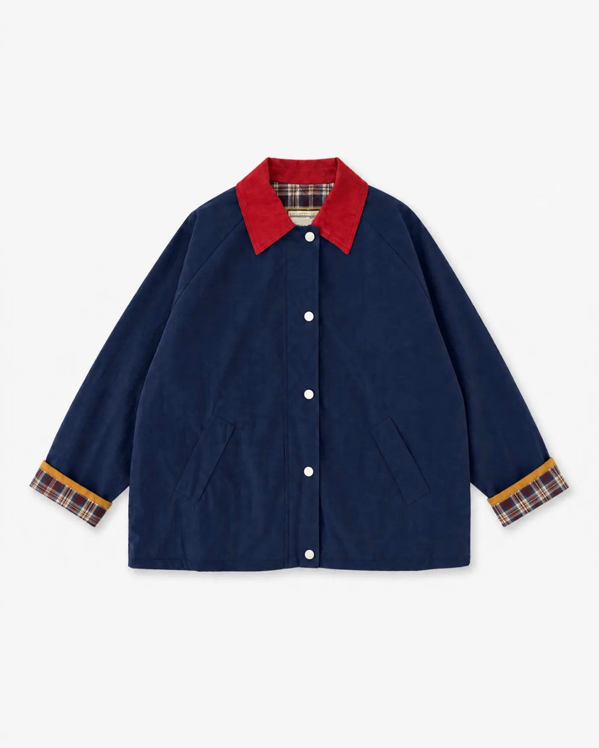 Navy Jacket met Contrasterende Kraag