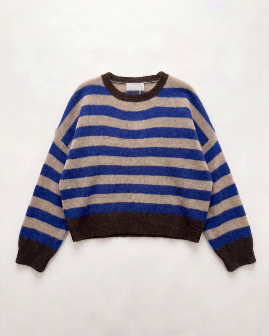 Baby Alpaca Striped Knit – Blue