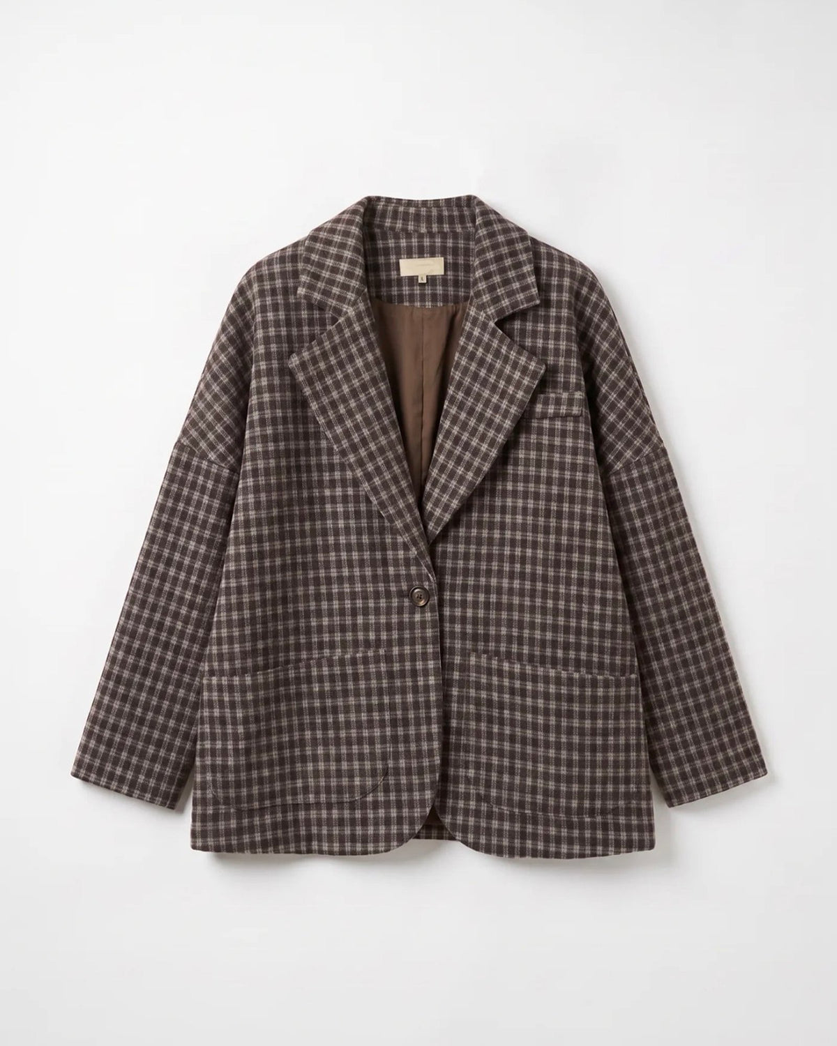 Checked Blazer – Choco-oversized look