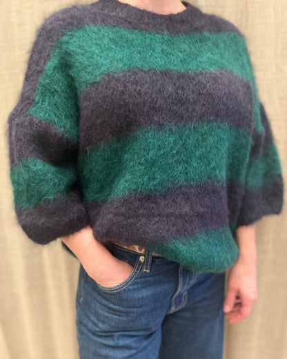 Oversized Striped Knit – blauw/groen
