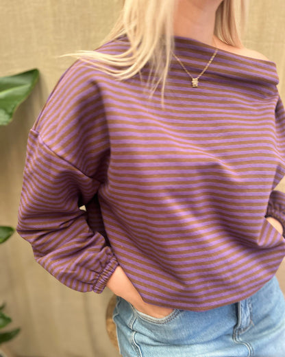 Striped Sweater – Purple & Brown 💜