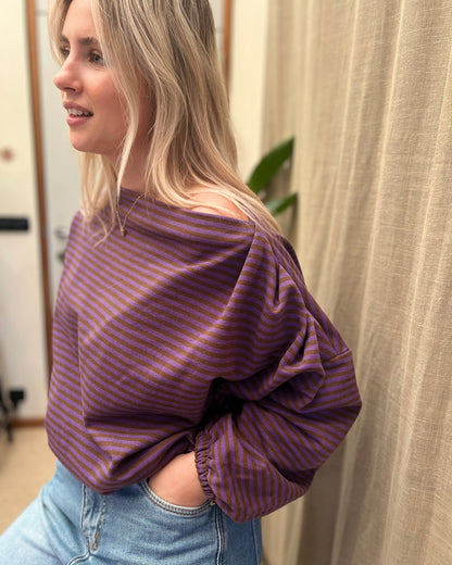 Striped Sweater – Purple & Brown 💜