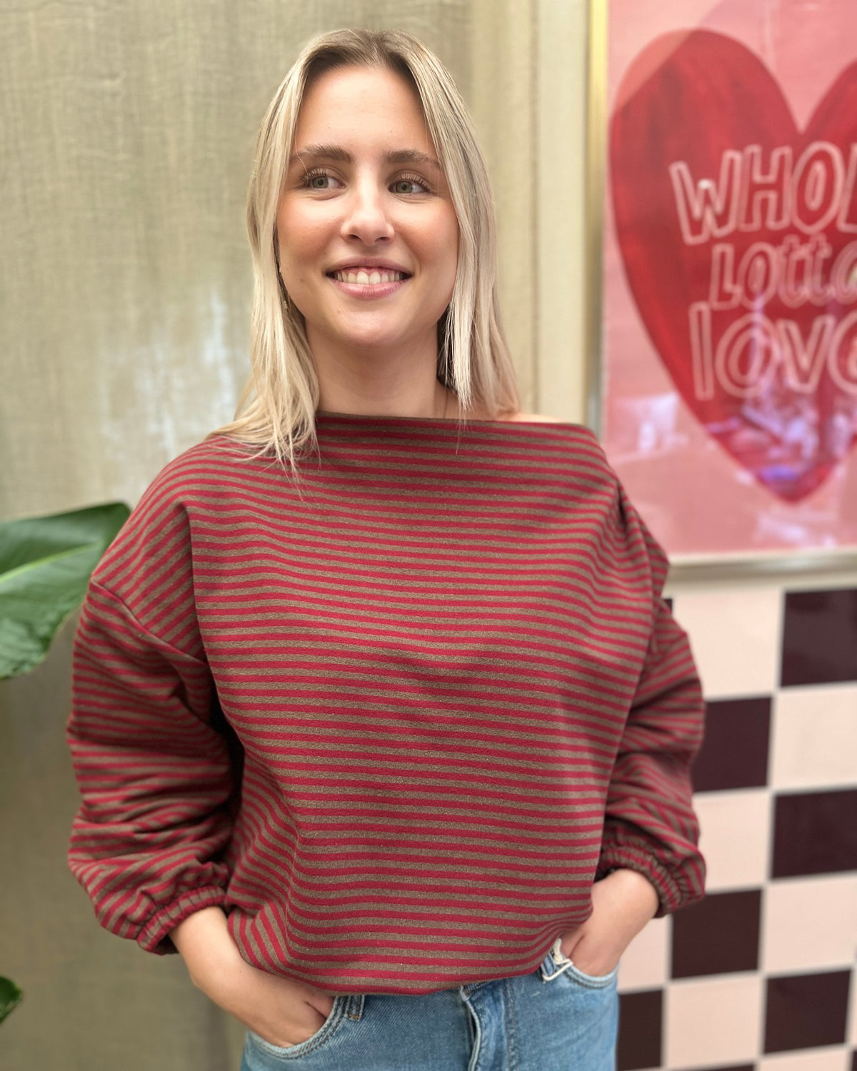 Striped Sweater – bordeaux