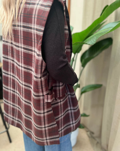 Geruite blazer– Bordeaux