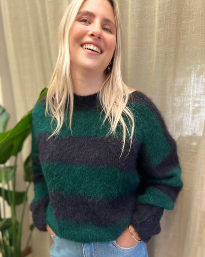 Oversized Striped Knit – blue/green
