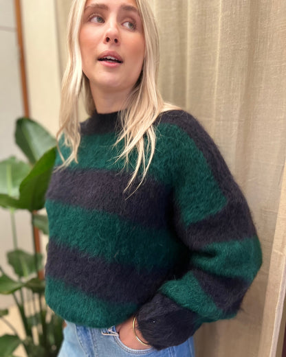 Oversized Striped Knit – blue/green