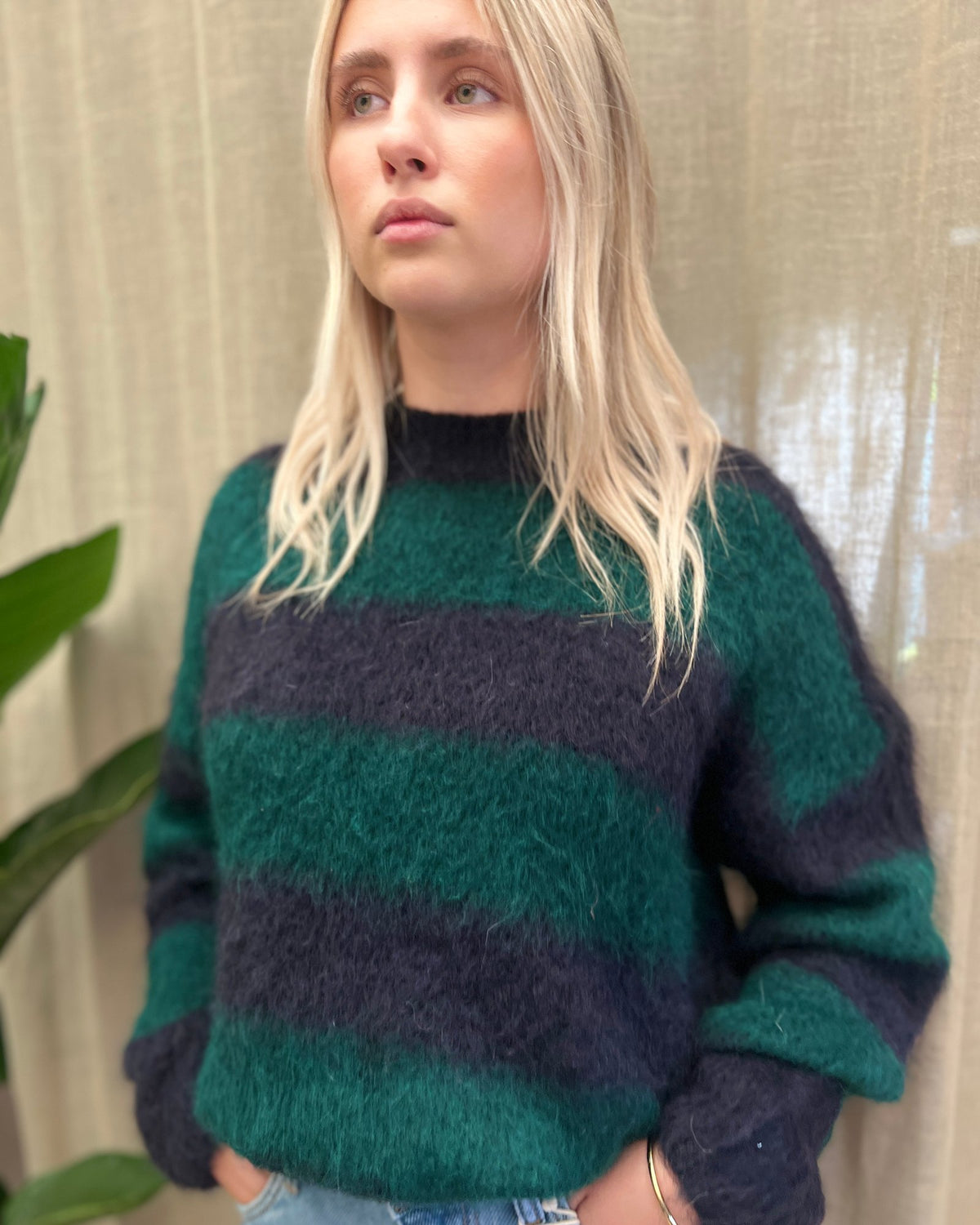 Oversized Striped Knit – blue/green