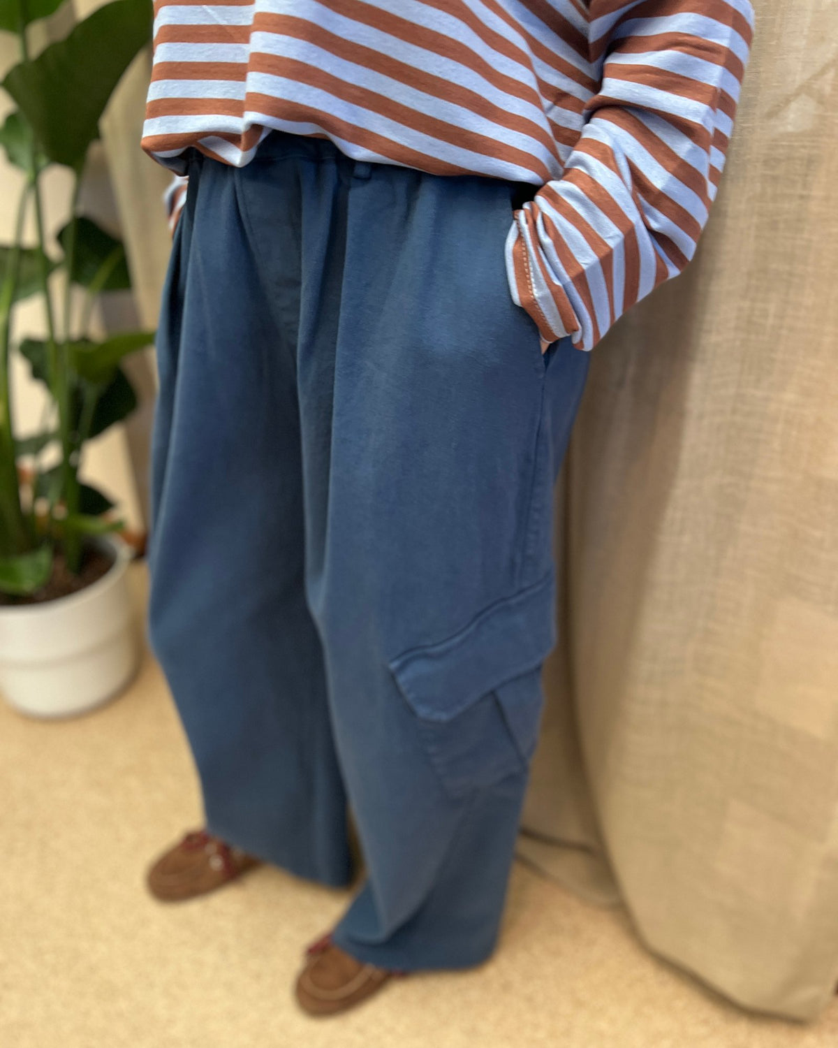 Wide Leg Cargo Pants – Denim Blue 💙