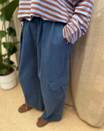 Wide Leg Cargo Pants – Denim Blue 💙