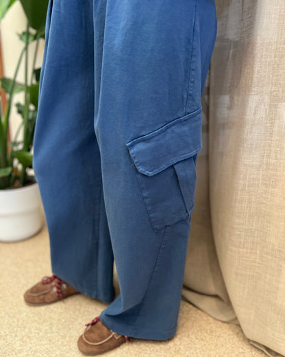 Wide Leg Cargo Pants – Denim Blue 💙