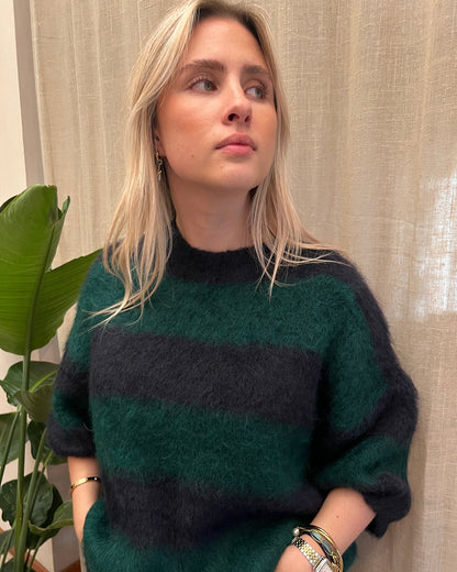 Oversized Striped Knit – blauw/groen