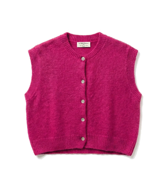Gilet framboise mohair